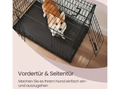 Feandrea Hundekäfig 92,5 cm x 57,5 cm x 64 cm Schwarz