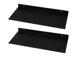 FIFITARA Wandregal 40cm 2er Set Aus Stahl Schwarz Pulverbeschichtet Schweberegal Wandboard Bücherregal Metallregal Mit Dübeln Und Schrauben