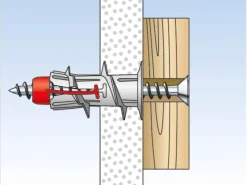 Fischer Gipskartondübel Duoblade S K mit Spanplattenschraube je 6 Stück