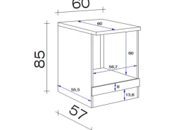 Flex-Well Classic Schränke^Küchen-Herd-Umbauschrank Nano 60 cm Nachbildung