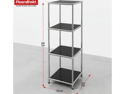 Floordirekt Metallregal Concept Epure MK-005 Verchromt 30 x 30 x 89 cm