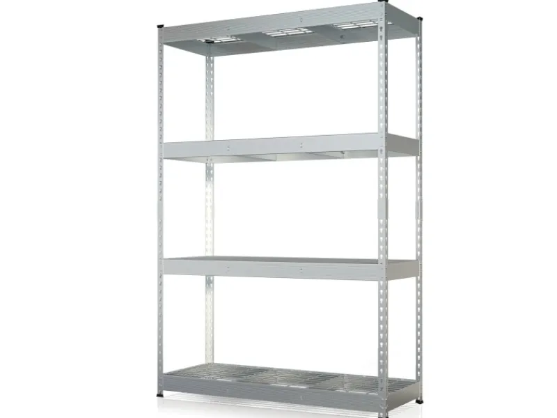 Floordirekt Regale Schwarz|Metallregale^Schwerlastregal Yukon Rivet 4 Böden 180 x 120 x 45 cm