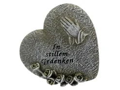 FlowerPower Kerzen^Flower Power Grabdekoration Memoria Herz mit Rosen 2-fach Sortiert