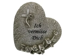 FlowerPower Kerzen^Flower Power Grabdekoration Memoria Herz mit Rosen 2-fach Sortiert