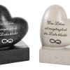 FlowerPower Kerzen^Gedenkstein Herz Unendlich 8 cm x 13 cm x 17 cm Grau