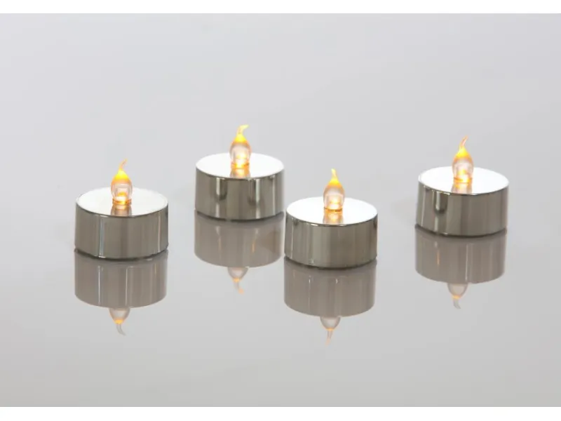 FlowerPower LED Teelichter Riga 4er Set sanft flackernd