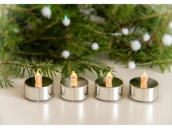 FlowerPower LED Teelichter Riga 4er Set sanft flackernd