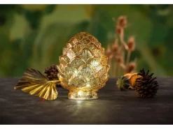 FlowerPower Ostern|Dekorative Figuren^LED-Deko-Zapfen Pine Gold