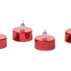 FlowerPower Kerzen^LED-Teelichter Riga 4er-Set Rot