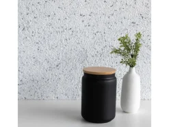 Floxxan Dekorative Tapeten^Baumwollputz Montana 503 Cellulose Farbe Weiss mit Anthrazit Putz Tapete Flüssigtapete