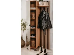 Furn.Design Möbelserien^Garderobe Eiche Artisan und Grau 80 cm 3D Lamelle Industrial Madem