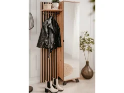Furn.Design Möbelserien^Garderobe Eiche Artisan und Grau 80 cm 3D Lamelle Industrial Madem