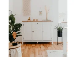 Furn.Design Sideboards^Sideboard Landhaus Weiß Eiche Artisan 120 cm 3-türig Vestland
