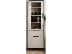 Furn.Design Vitrinen^Vitrine in Sand und Schwarz 60 x 200 cm Brebbia