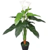 furnicato Kunstpflanzen^Künstliche Calla-Lilie mit Topf 85 cm Weiß
