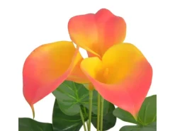 furnicato Künstliche Calla-Lilie mit Topf 45 cm Rot und Gelb