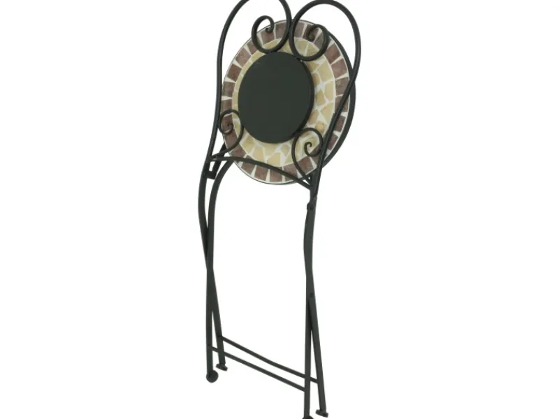 Garden Pleasure Stühle^Balkon-Set Mosaik Amarillo 3-teilig Braun