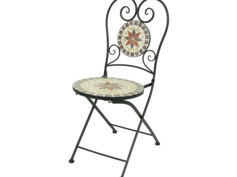 Garden Pleasure Stühle^Balkon-Set Mosaik Amarillo 3-teilig Braun