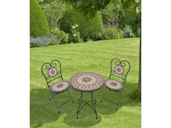 Garden Pleasure Stühle^Balkon-Set Mosaik Amarillo 3-teilig Braun