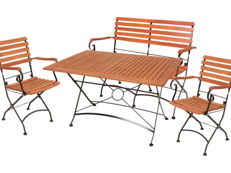 Garden Pleasure Gartenmöbel-Set Wien mit Stühle mit Armlehnen Teak FSC®