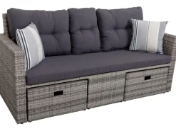 Garden Pleasure Lounge-Sofa Valletta 180 cm x 86 cm x 133 cm Grau