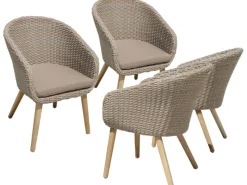 Garden Pleasure Stuhl Visalia 4er-Set Grau FSC®