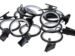 Vorhänge|Seilspanngarnituren^Gardinenringe mit Klammern Ø 19 mm