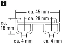 Gardinia Aluminium-Vorhangschienen-Set Lara 2-läufig Weiß 140 - 225 cm