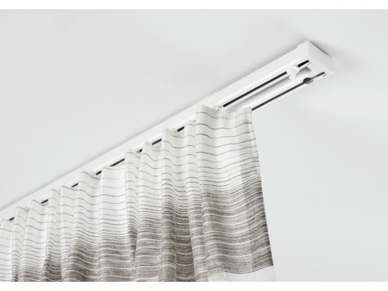 Gardinia Aluminium-Vorhangschienen-Set Lara 2-läufig Weiß 140 - 225 cm