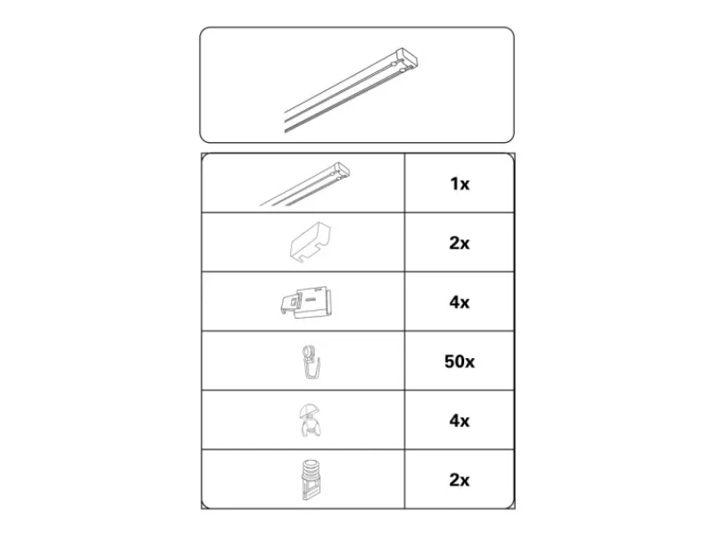 Gardinia Aluminium-Vorhangschienen-Set Lara 2-läufig Weiß 140 - 225 cm