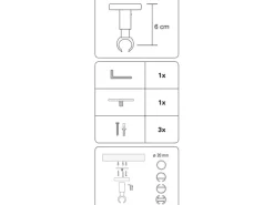 Gardinia Seilspanngarnituren^Deckenträger Chicago für Ø 20 mm Titan 21 cm x 10 cm