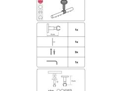 Gardinia Seilspanngarnituren^Deckenträger Chicago für Ø 20 mm Titan 21 cm x 10 cm