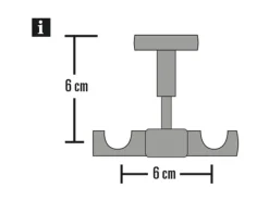 Gardinia Deckenträger Europa für Ø 19 mm -Antik 6 cm