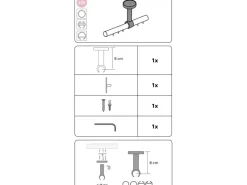 Gardinia Seilspanngarnituren^Deckenträger Windsor für Ø 25 mm Edelstahl-Optik