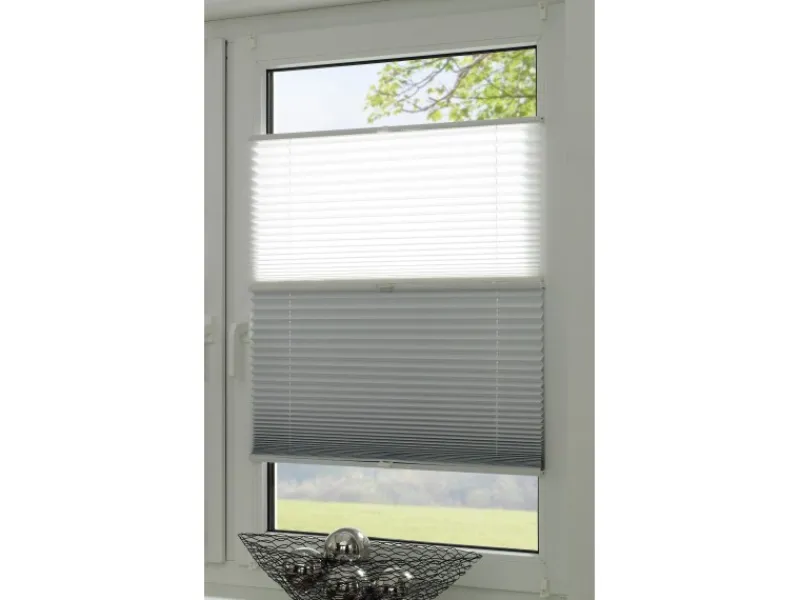 Gardinia Easy Fix Plissee Tag und Nacht Weiß 100 cm x 130 cm