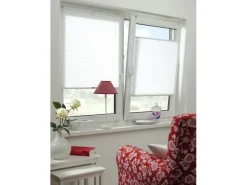 Gardinia Plissees^EasyFix Plissee mit 2 Bedienschienen 75 cm x 130 cm Weiß