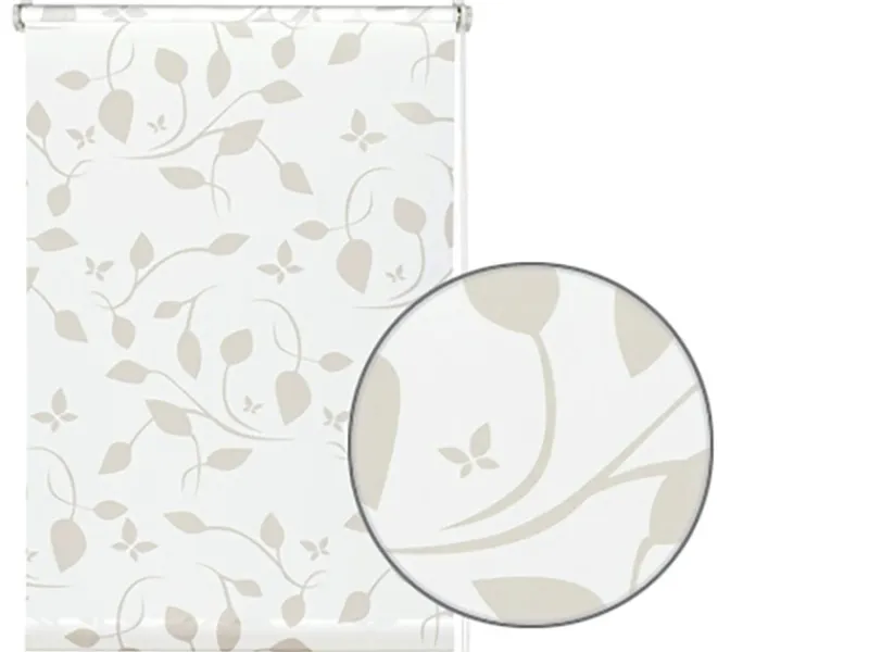 Gardinia EasyFix Rollo Dekor Scandinavian 75 cm x 150 cm Weiß/Natur