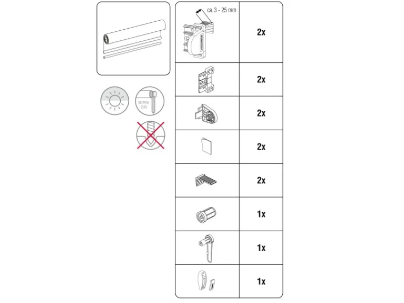 Gardinia EasyFix Rollo Dekor Scandinavian 75 cm x 150 cm Weiß/Natur