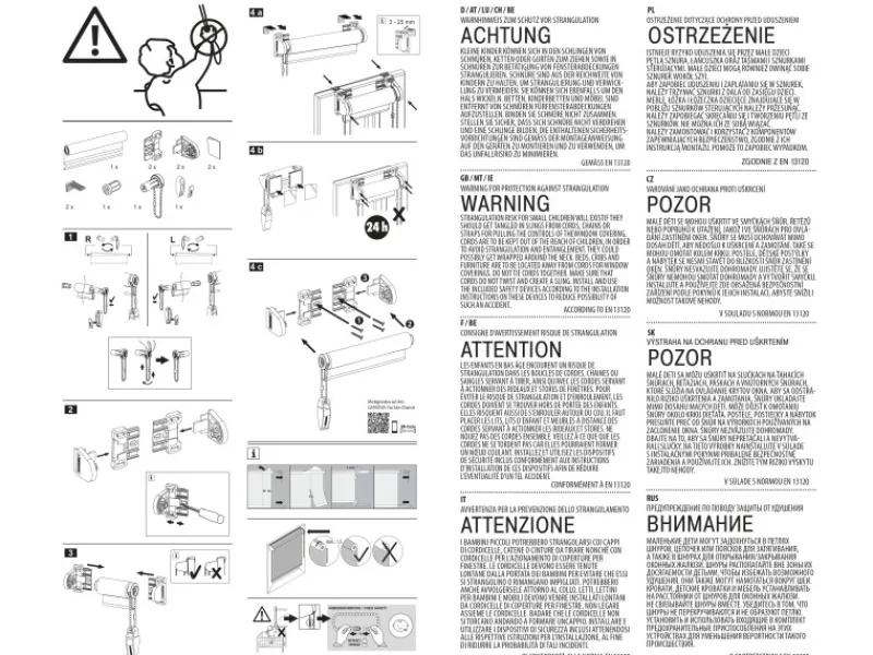 Gardinia EasyFix Rollo Dekor Scandinavian 75 cm x 150 cm Weiß/Natur