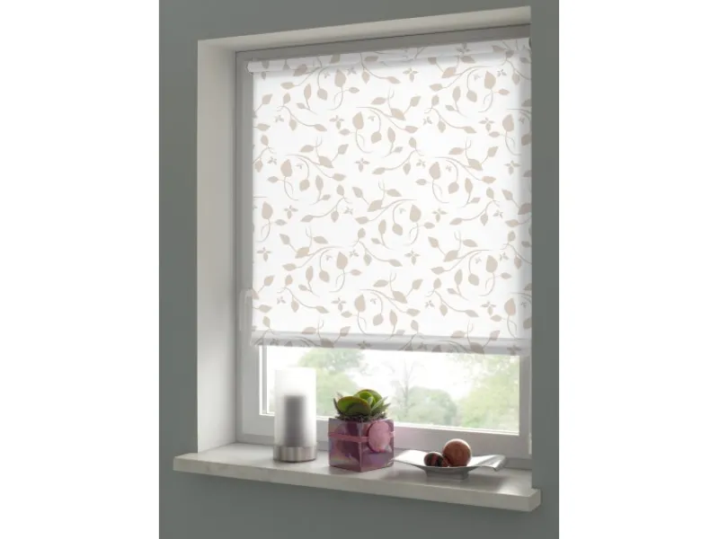 Gardinia EasyFix Rollo Dekor Scandinavian 75 cm x 150 cm Weiß/Natur