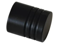 Gardinia Vorhänge|Seilspanngarnituren^Endstück Chicago Zylinder für Ø 20 mm Schwarz-Matt 2-er Pack