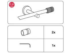 Gardinia Vorhänge|Seilspanngarnituren^Endstück Chicago Zylinder für Ø 20 mm Schwarz-Matt 2-er Pack