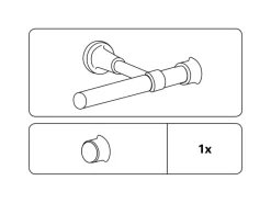 Gardinia Vorhänge|Seilspanngarnituren^Endstück Europa für Ø 19 mm Silber-Antik