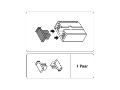 Gardinia Endstück für Vorhangschiene GE1 1-läufig Weiß 2-er Pack