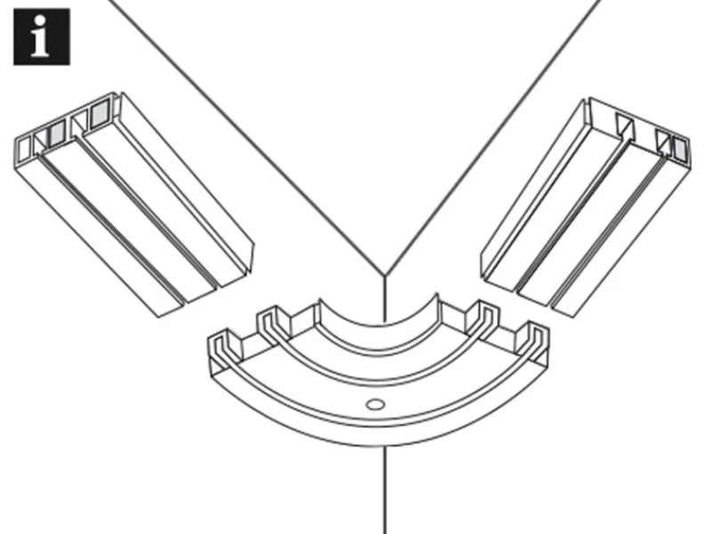 Gardinia Erkerbogen 2-läufig GE2 Weiß 17,5 cm x 17,5 cm