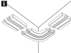 Gardinia Gardinenschienen^Erkerbogen 3-läufig GE3 Weiß 18,5 cm x 18,5 cm