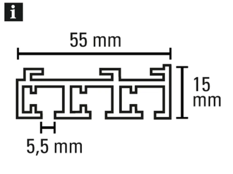Gardinia Flächenvorhangschiene 3-läufig 260 cm