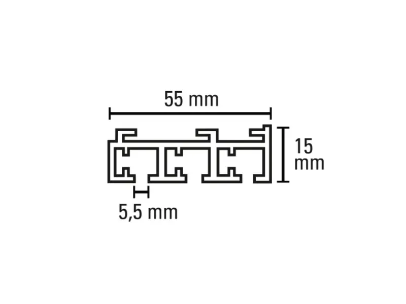 Gardinia Flächenvorhangschiene 3-läufig 260 cm