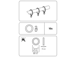 Gardinia Gardinenringe Lugano für Ø 28 mm 10-er Pack