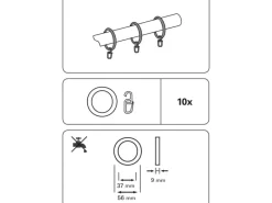 Gardinia Gardinenringe Lugano für Ø 28 mm 10-er Pack
